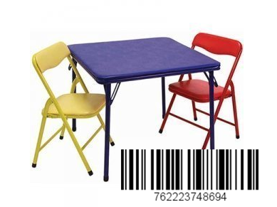 Epoch Air Children's Safe and Sturdy Steel Frame Construction, Easy to Clean, Convinient and Portable, Durable, Fun and Colorful Folding Table and Chairs Set