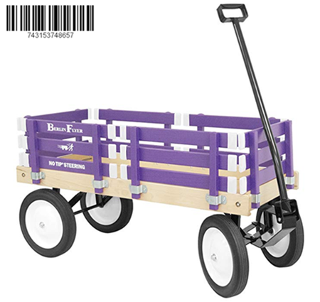 Epoch Air Amish-Made Flyer Wagon Ride On, Purple