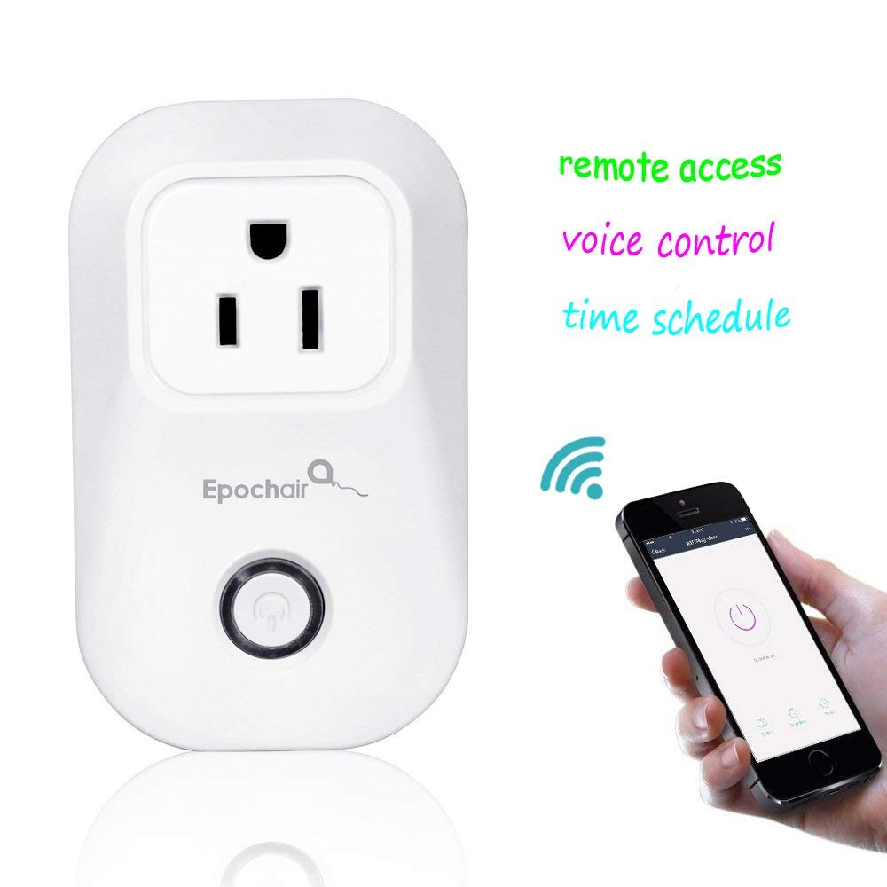Epoch Air WiFi Smart Plug, Wi-Fi US Plug APP Voice Control Timer Switch Power Socket Outlet UPC:715776377095